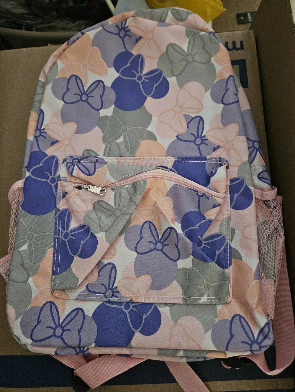 NWT Minnie Pink Floral Bow Print Women's Backpack